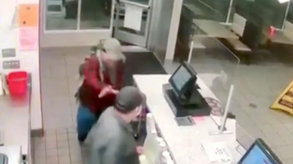 Surveillance video shows man stab Jack in the Box manager after being told to wear a mask