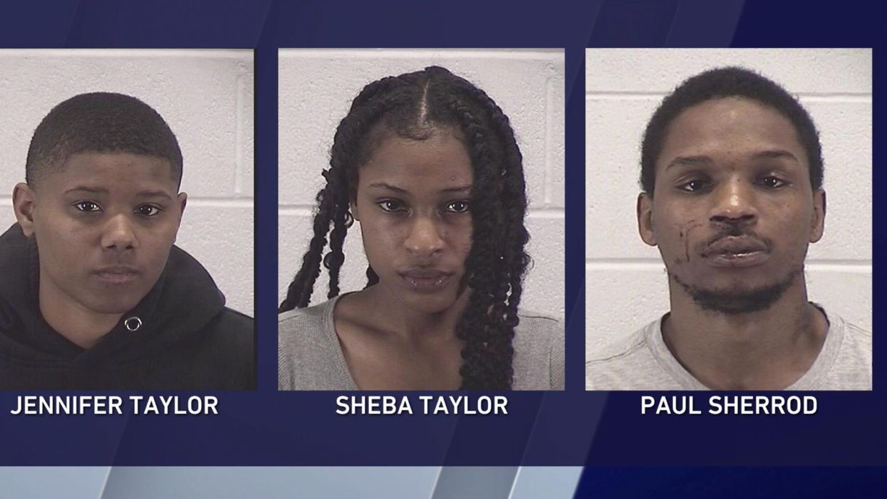 Three suspects reportedly swarm, beat, strangle police officer during traffic stop. Now they're facing serious charges.