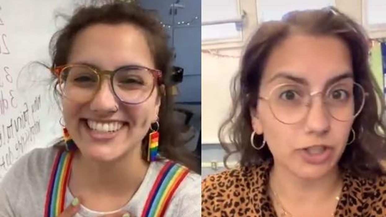 Teacher instructs students to pledge allegiance to gay pride flag after she removed American flag from classroom because it made her 'uncomfortable'