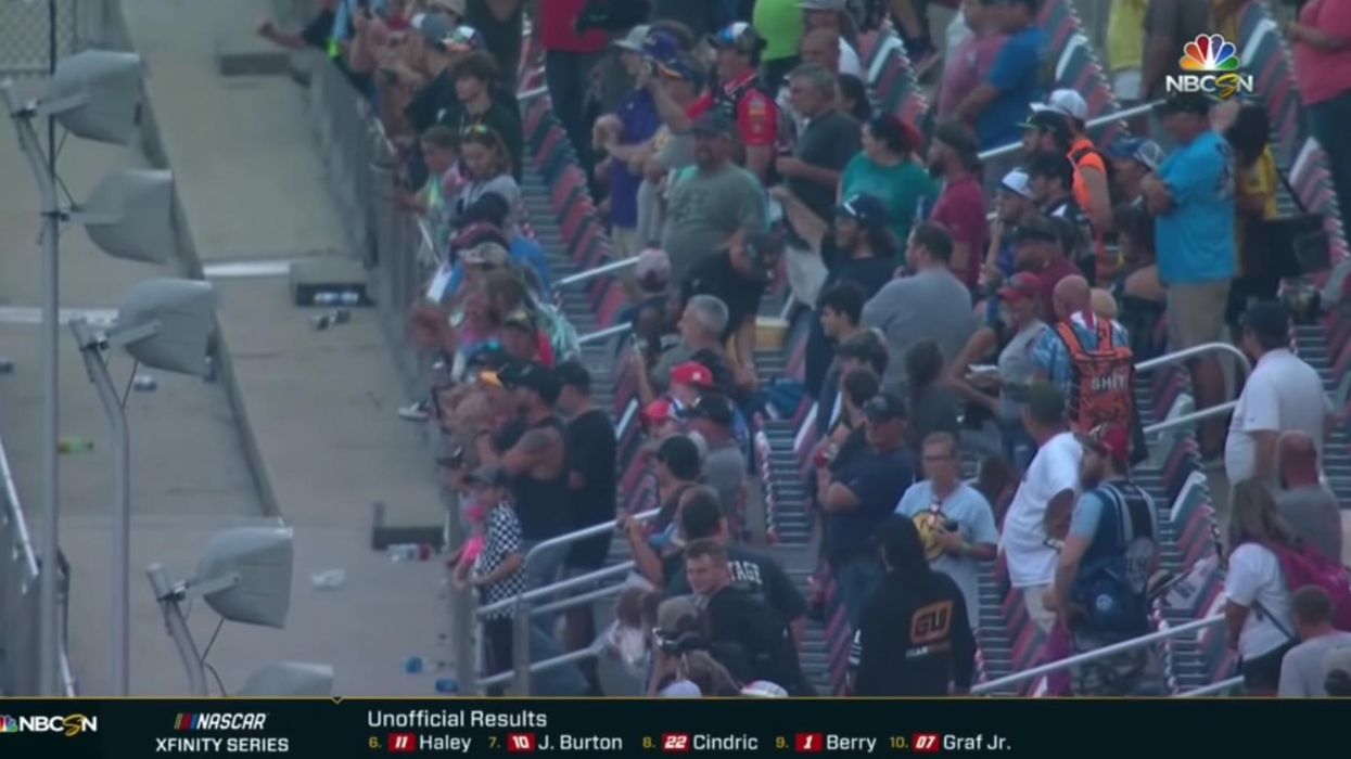 Reporter goes into damage control when rowdy NASCAR fans yell anti-Biden chant: 'F*** Joe Biden'