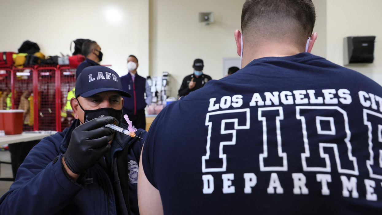 Los Angeles firefighter allegedly pulled down his pants and wiped his butt with a vaccine mandate order