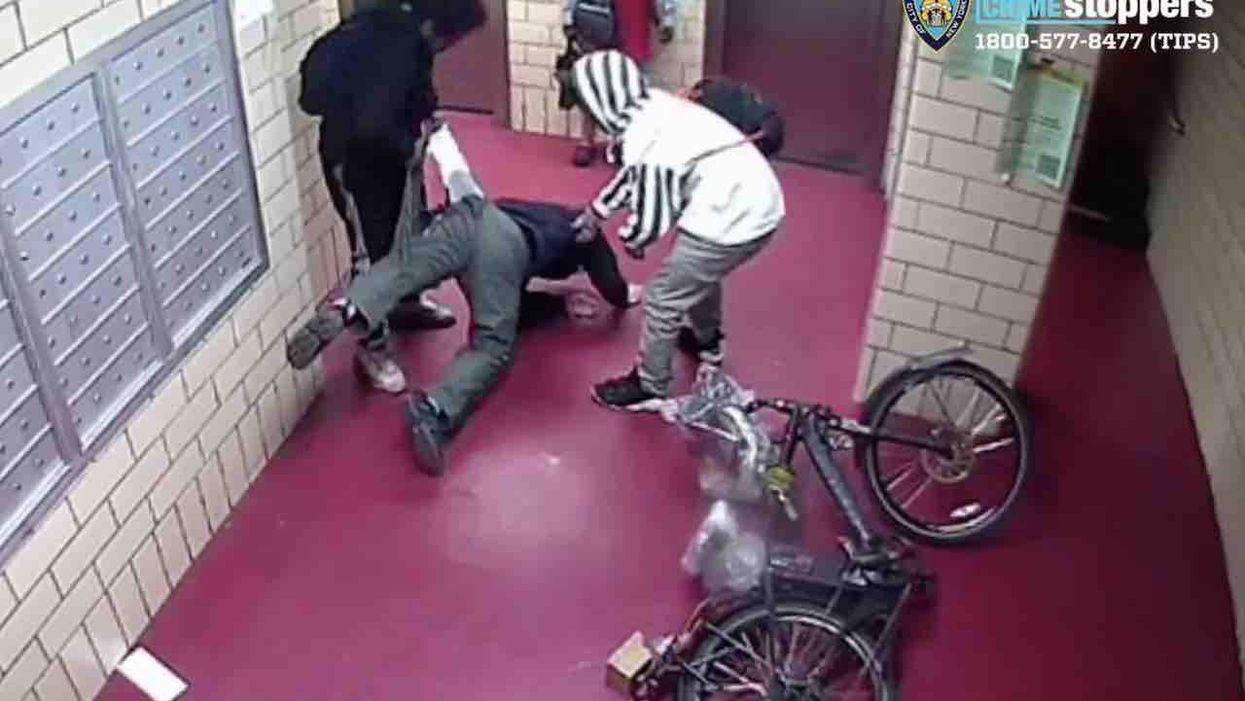 VIDEO: Muggers smash man's head with brick, knocking him out — then kick him in face, rip off part of his pants while rifling through his pockets
