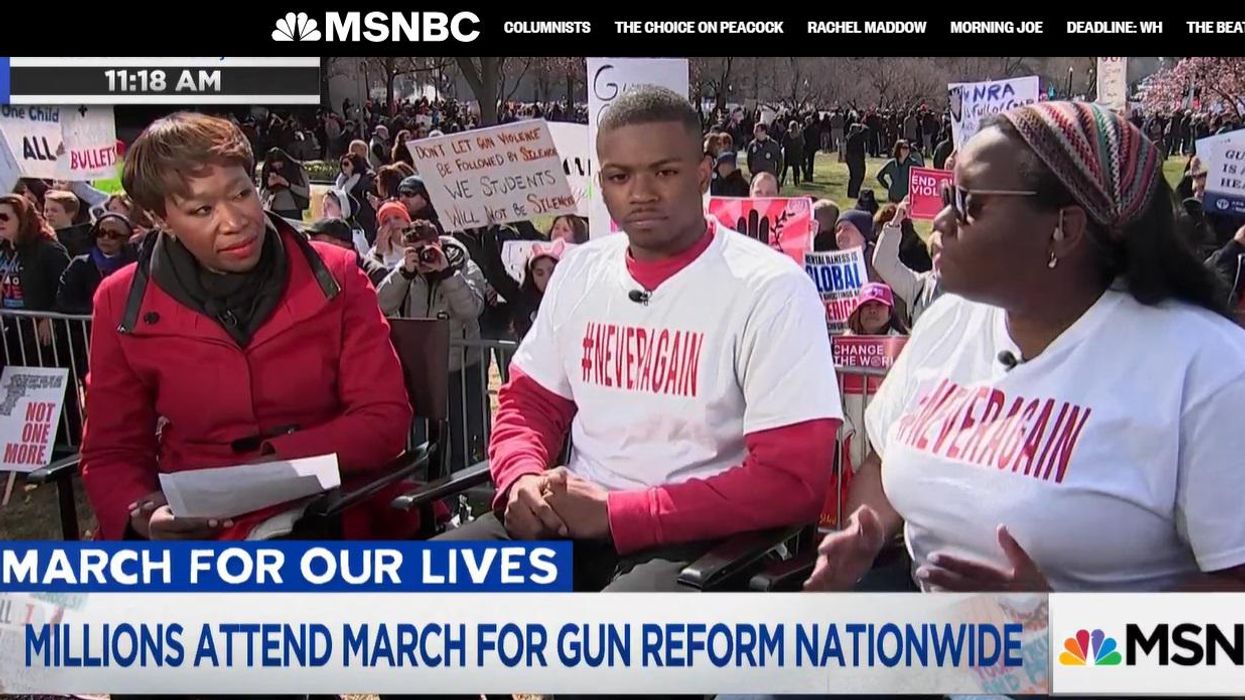 Video resurfaces of Louisville shooter at gun-control rally telling Joy Reid how much he 'loves' David Hogg