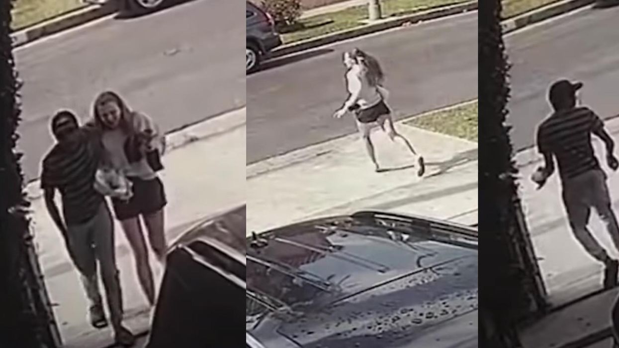 Security video captures homeless man with young woman he allegedly tried to rape before assaulting a second woman in Los Angeles