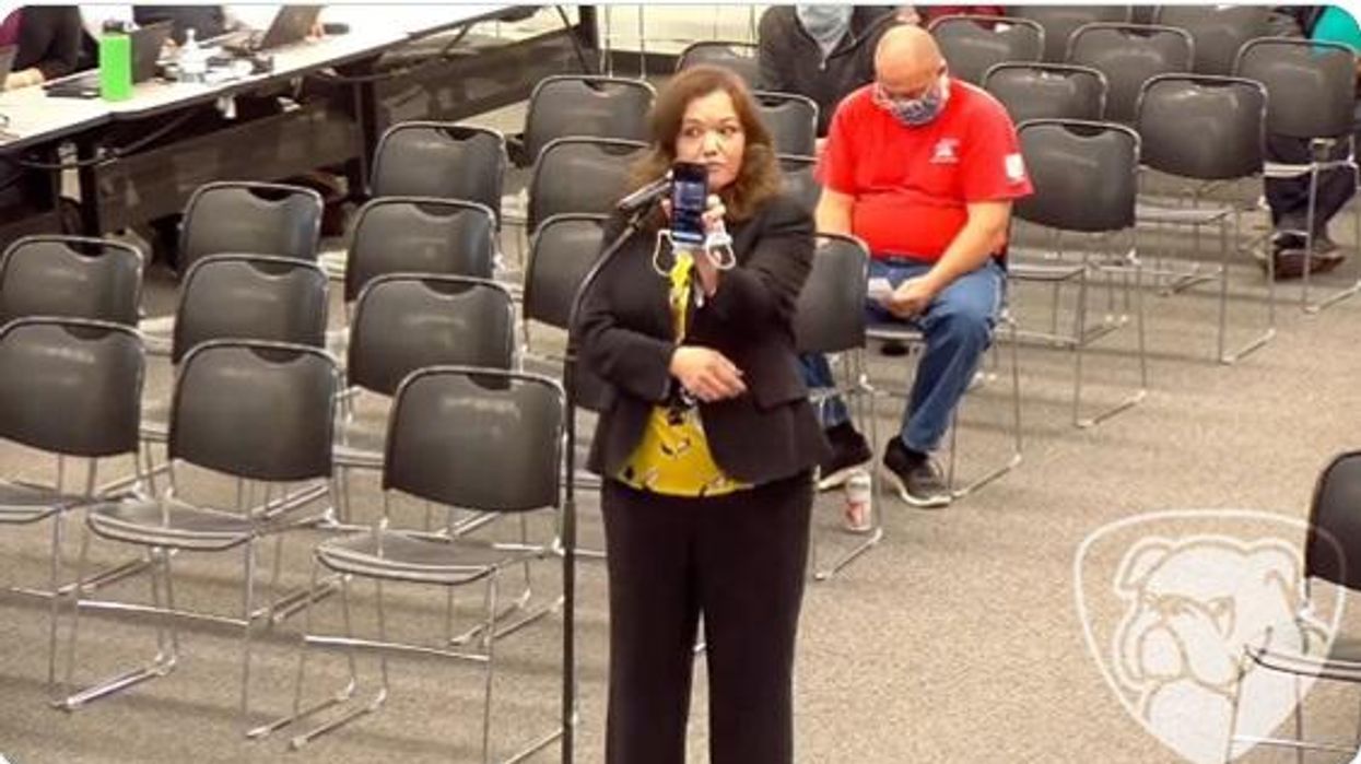 Pro-mask school board member has SPECTACULAR meltdown when fed-up mom whips out telling photos