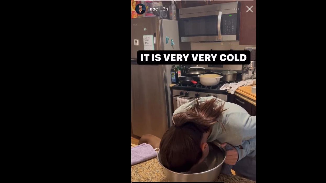 'It gave me a brain freeze': AOC emerges victorious after CHILLING brush with bowl of ice water