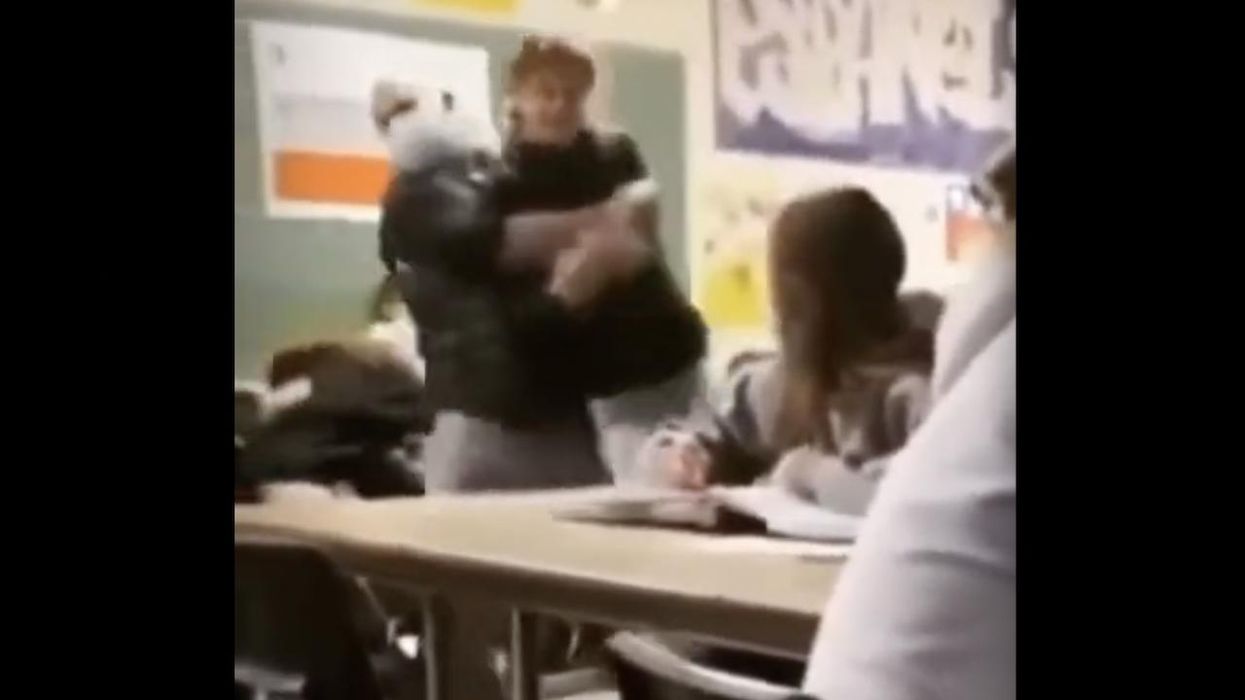Video allegedly shows public HS school teacher forcibly removing student from classroom for not wearing mask — and observers want heads to roll
