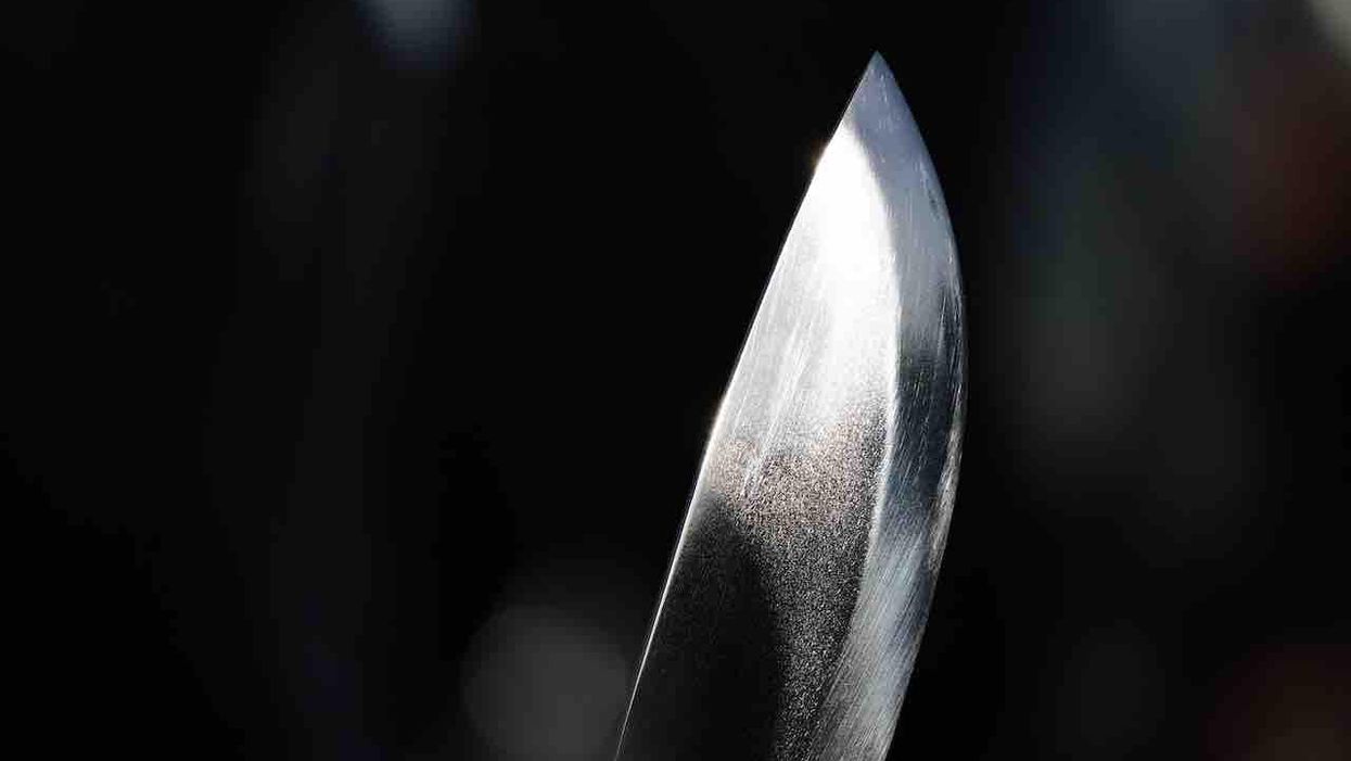 Robber kicks in door, steals from woman. He returns, beats on her and another female — who fights back with knife, slicing him up and sending him to hospital.