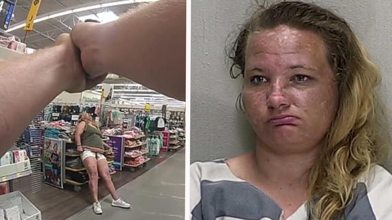 VIDEO: Walmart woman high on meth wildly waves knife at shoppers. Police deploy Taser and drop her like a bad habit.