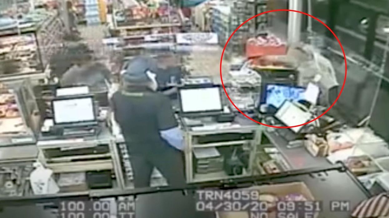 Security camera captures insane shootout at California convenience store