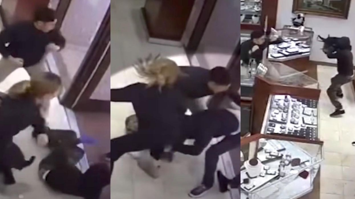 VIDEO: Employees of family-owned jewelry store fight back against hammer-wielding smash-and-grab assailants