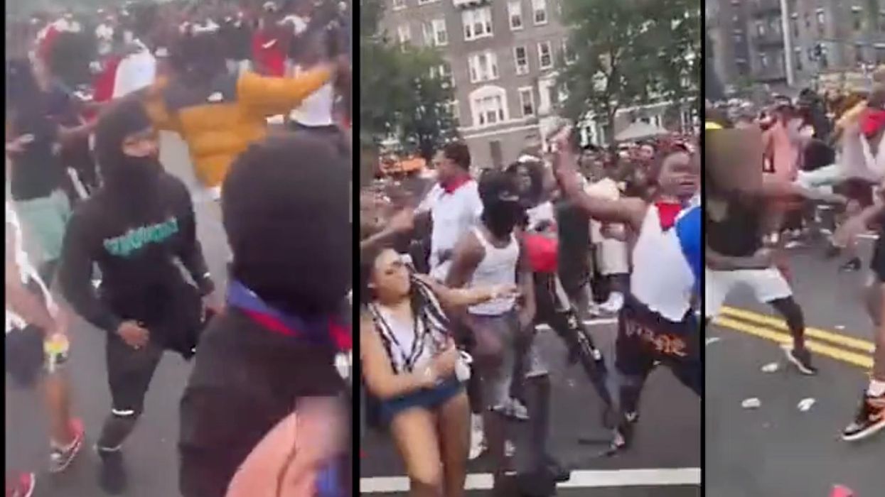 Video shows unprovoked beating and slashing attack on a man at West Indian Day Parade; NYPD is seeking to identify 12 people involved
