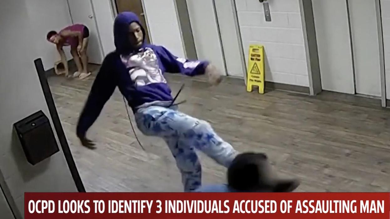 Thugs repeatedly punch 67-year-old man — then take turns kicking him after he's thrown on floor in apartment lobby; he needed surgery for a broken hip