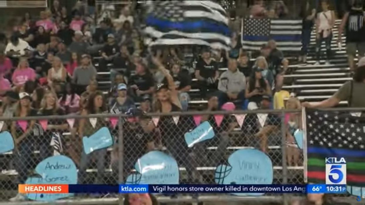 California parents and students protest after HS football team was told to stop carrying 'Thin Blue Line' flag