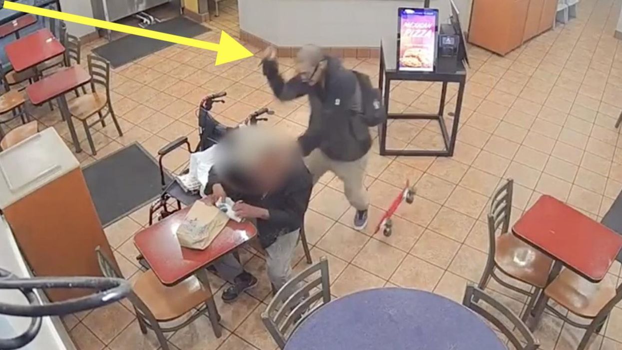 Thug walks up to 82-year-old man who apparently uses wheelchair, stabs him from behind in reportedly unprovoked attack inside Los Angeles Taco Bell