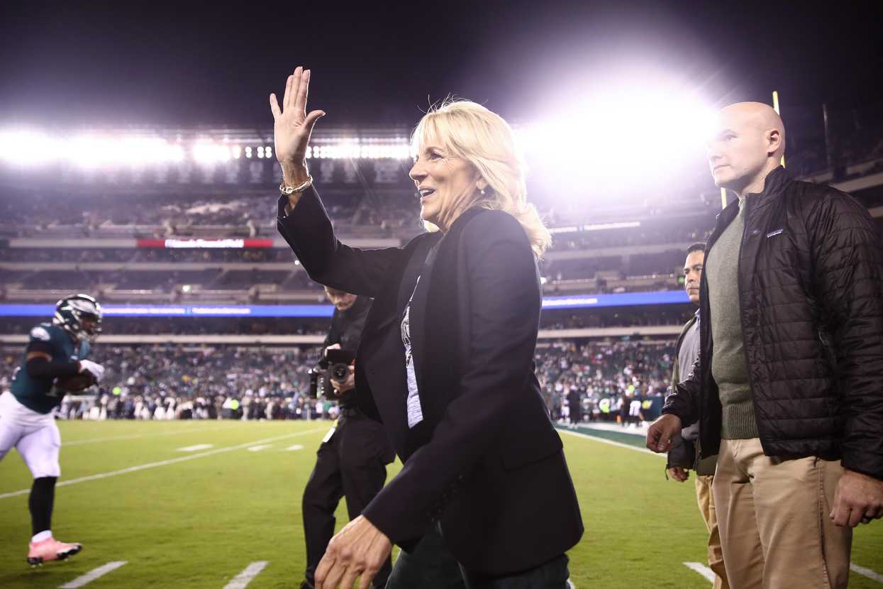 VIDEO: Jill Biden got BLASTED at Eagles game while in Philadelphia pushing Joe's cancer initiative