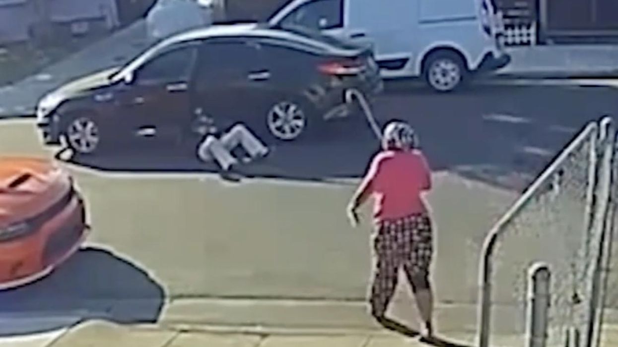 Video: Great-grandmother, 76, pulls out her cane, scares away thug who tried to steal elderly neighbor's purse. 'Fear never crossed my mind,' Miss Faye declares.