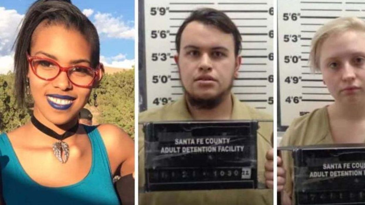 New Mexico woman murdered, nearly decapitated with a sword. Ex-boyfriend and new lover in 'secret organization' charged with murder after threesome sleepover.