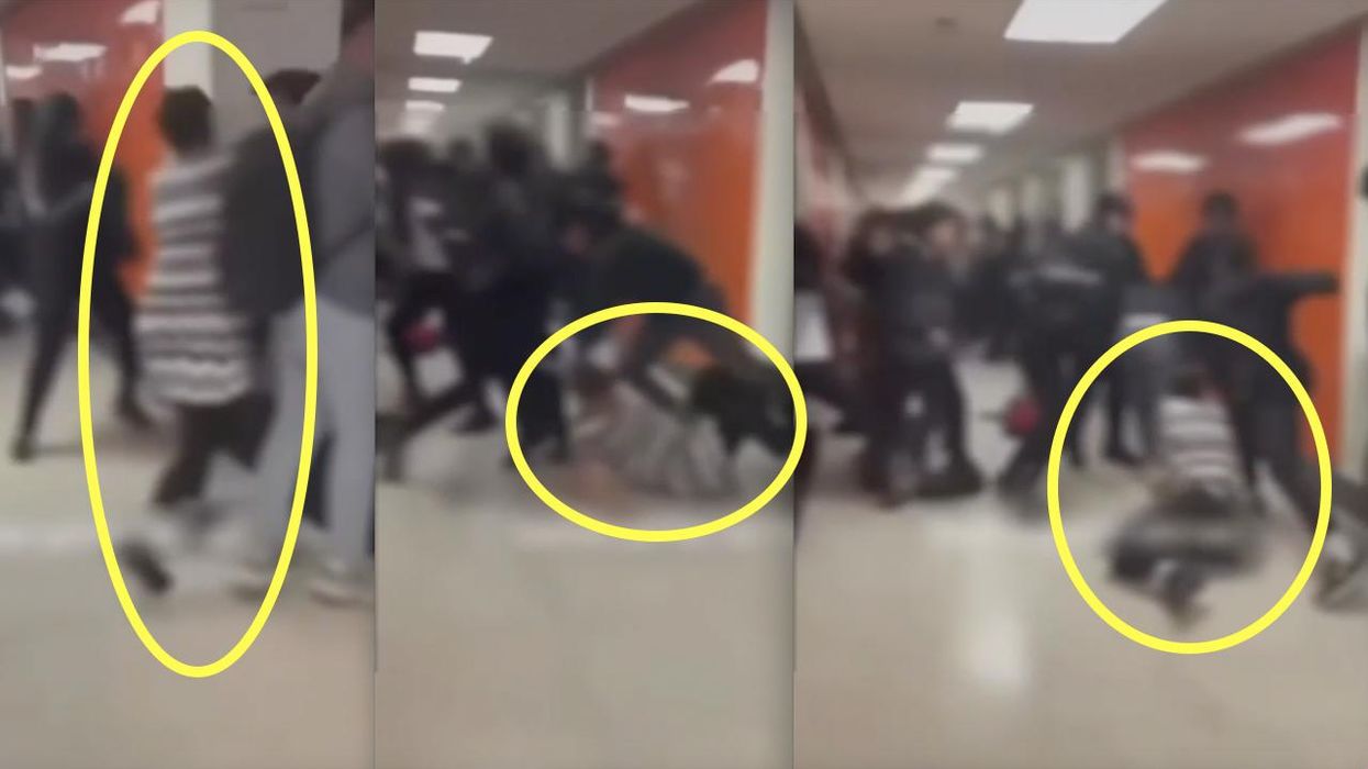 Male HS student punches female teacher in head amid massive brawl she tried to break up; teacher hospitalized; student arrested for aggravated assault