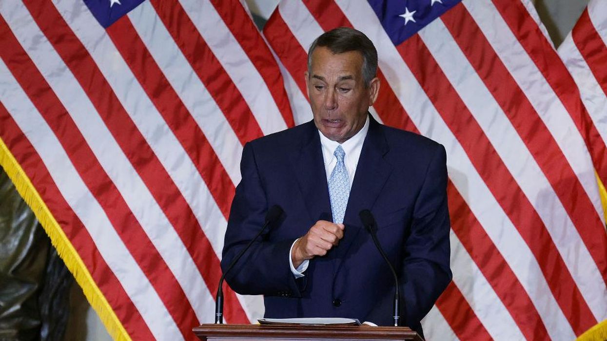 Former House Speaker John Boehner gets choked up during remarks at event honoring Speaker Nancy Pelosi