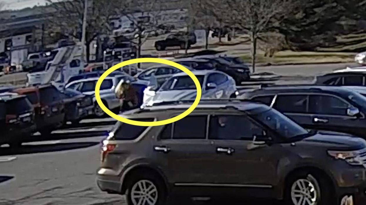Woman fights thug who snatched her purse in grocery store parking lot, then is dragged from stolen getaway car — but she's not about to back down