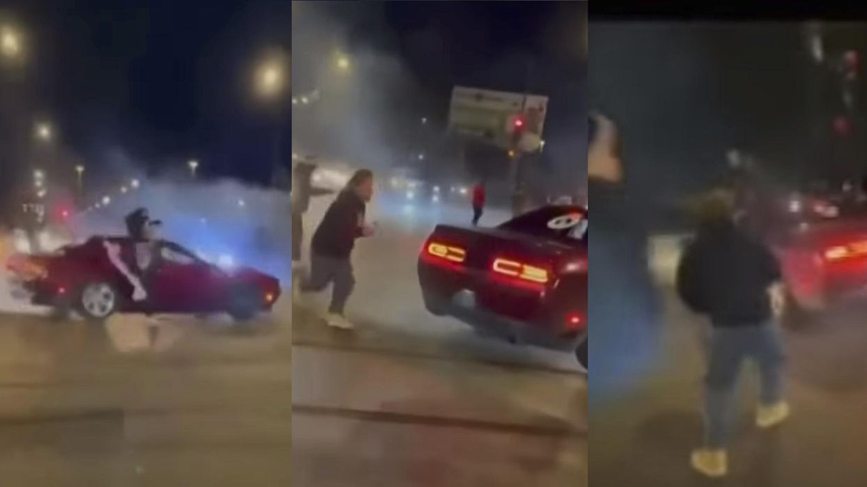 Video from Chicago 'takeover' captures woman falling out of a car doing stunts and getting run over