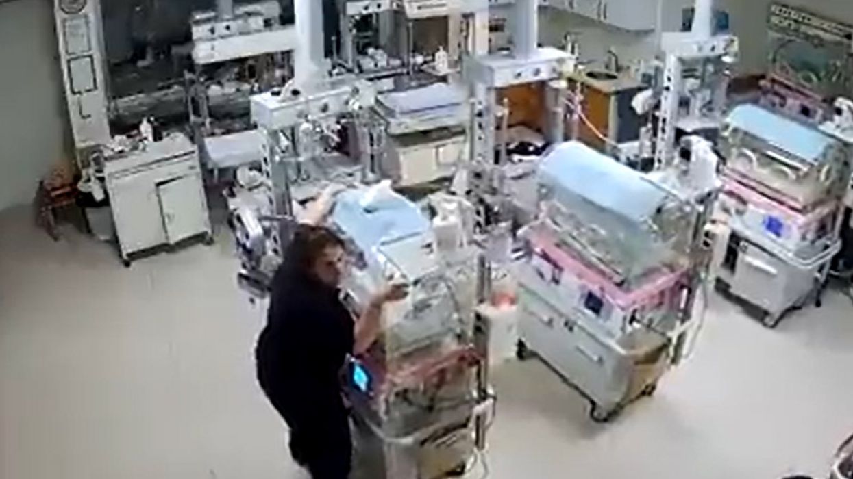 Surveillance footage shows hospital staff standing their ground during intense Turkish earthquake, fighting to protect babies in incubators