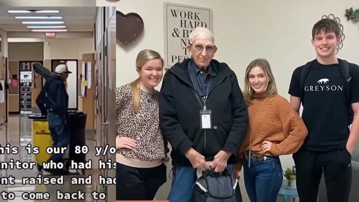 80-year-old school custodian had to come out of retirement when his rent was raised, then students did something incredible