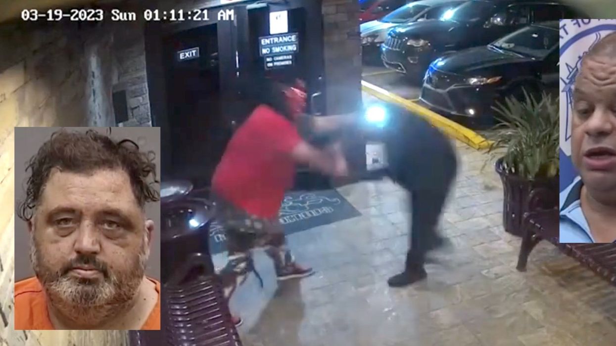Video captures the moment a heroic security guard tackled an armed man in a devil mask, possibly preventing mass shooting at Florida strip club