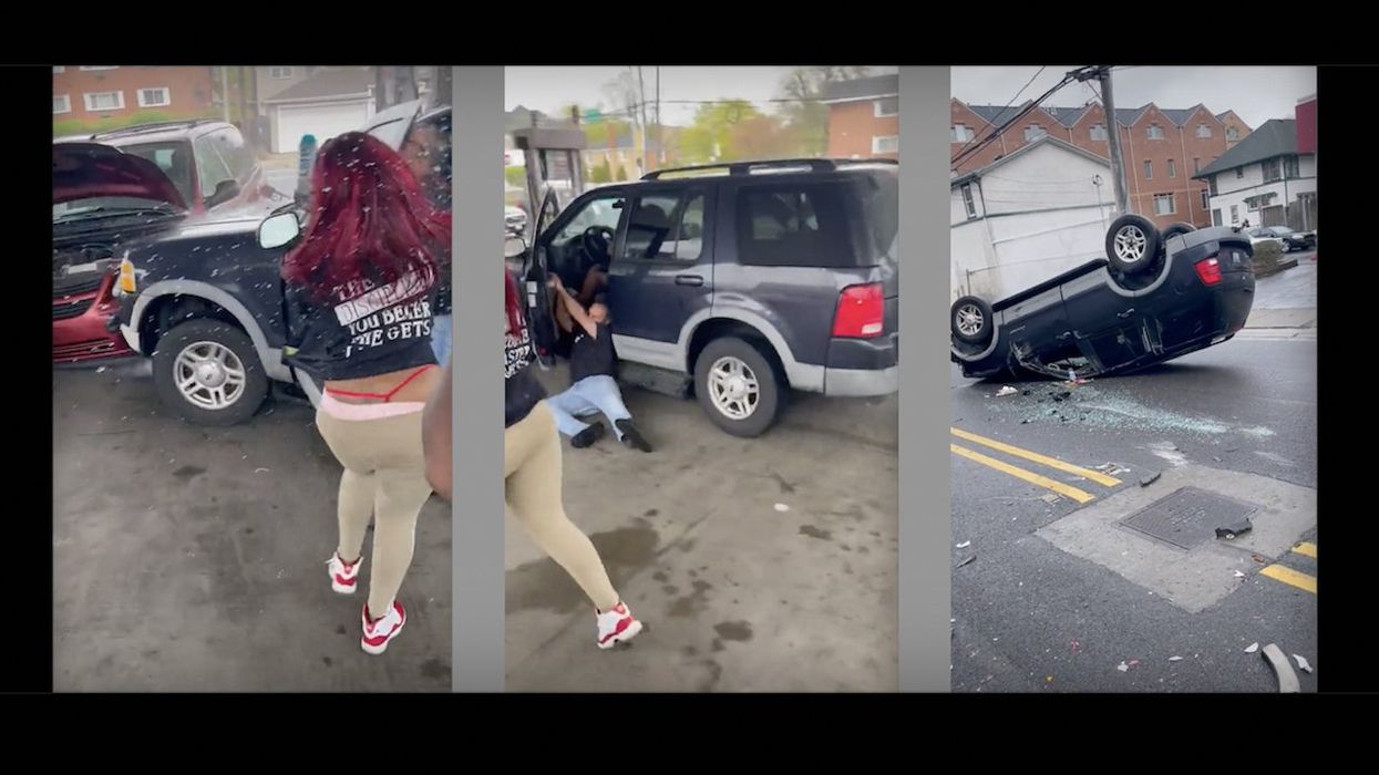 Insane video: Female SUV driver drags man, smashes car while speeding between pumps at Chicago-area gas station. It just gets worse from there.