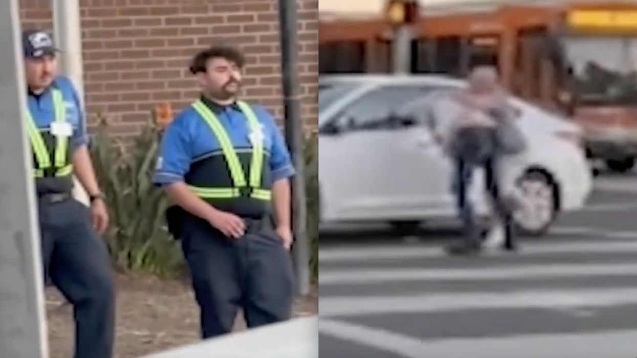 Video: Fight erupts right in front of city 'security ambassadors' — who stand on sidewalk and watch it go down