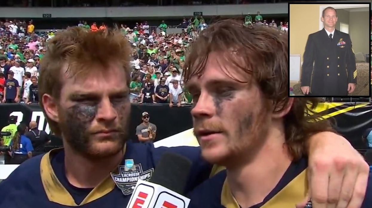 'A soldier who took about 20 bullet shots ... and still got up and killed 2 of his enemies': College lacrosse champion praises late Iraq war veteran during moving, post-game victory speech on Memorial Day