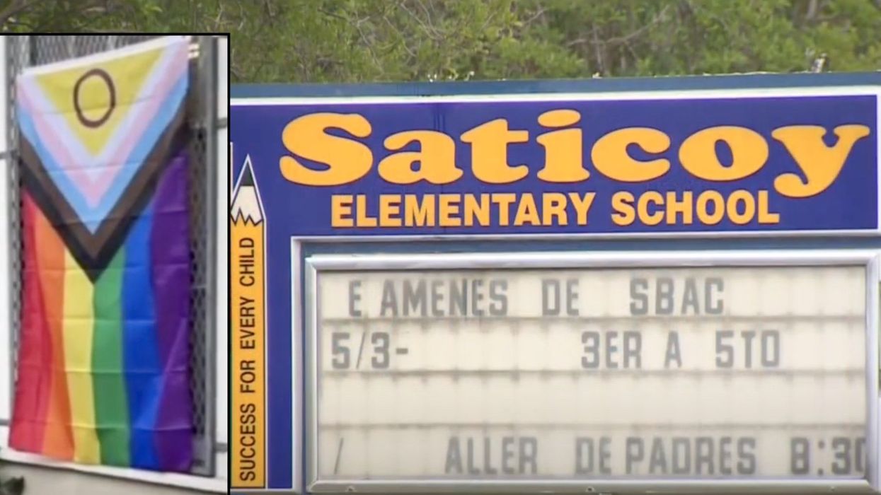 LGBTQ flag burned outside classroom of transgender teacher as parents protest against Pride event at Los Angeles grade school