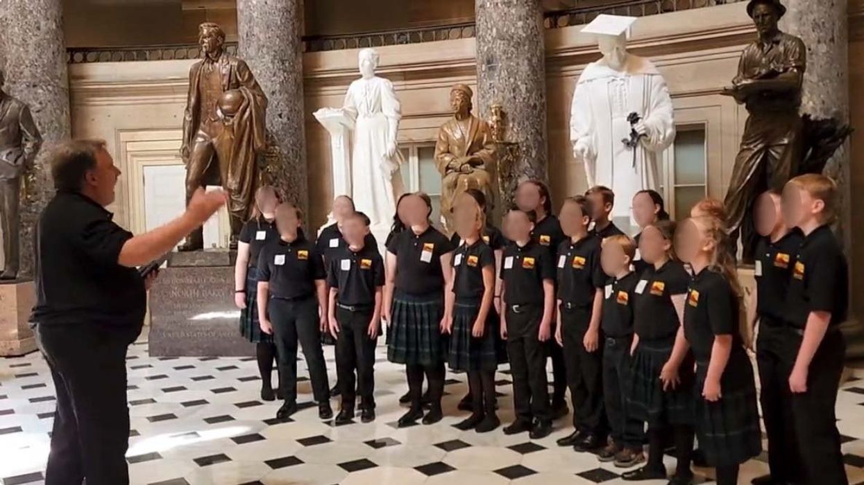 Children's choir silenced while performing the national anthem in US Capitol because 'it might offend someone': Video