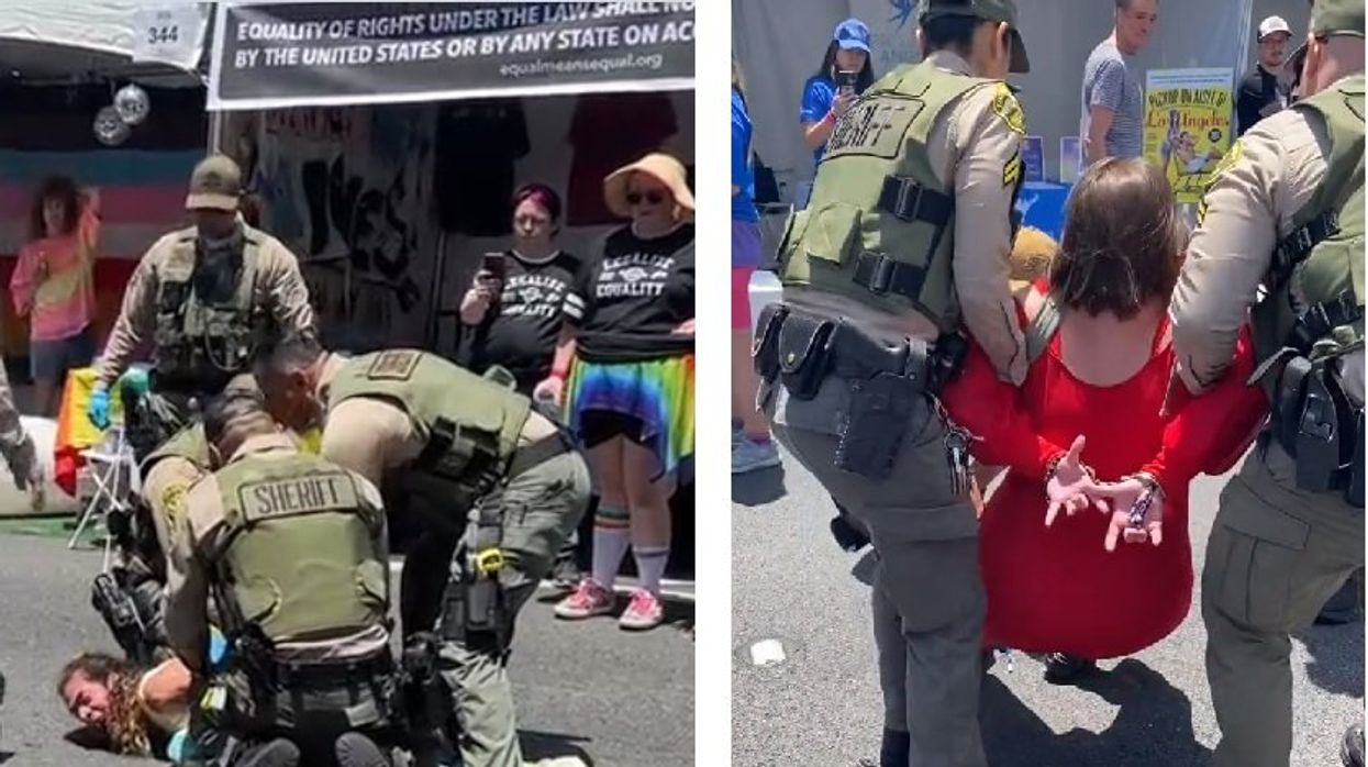 LGBTQ activist with outstanding warrant arrested in dramatic fashion during Pride event: 'He was being homophobic!'