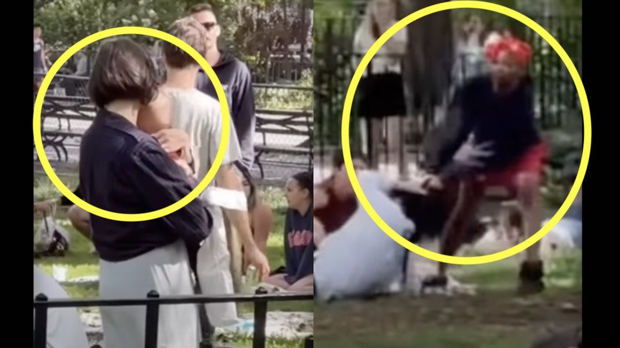 Rampaging woman lunges at mother holding baby, drags female by hair, destroys property — as stunned NYC bystanders do barely anything about it