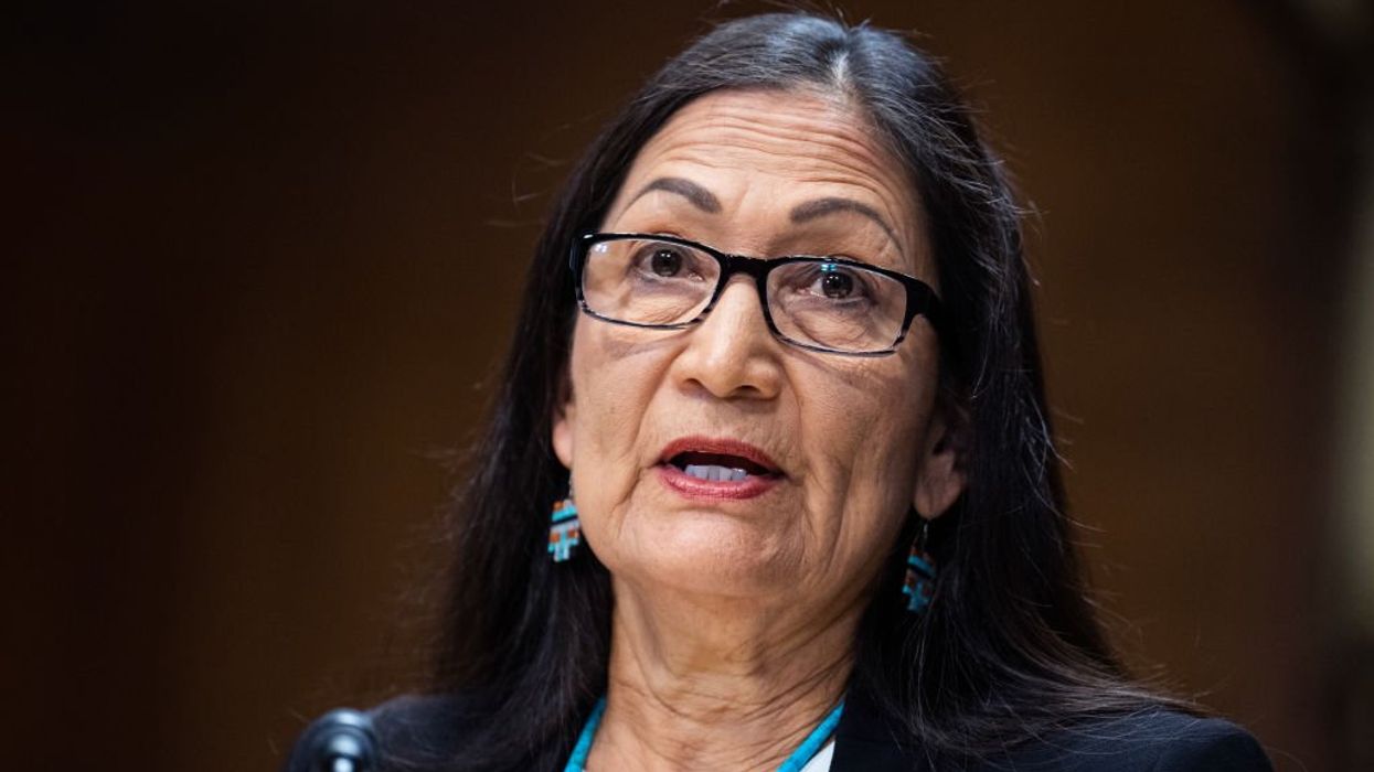 Native American protesters outraged over oil leasing ban form road blockade that shuts down Biden admin's event