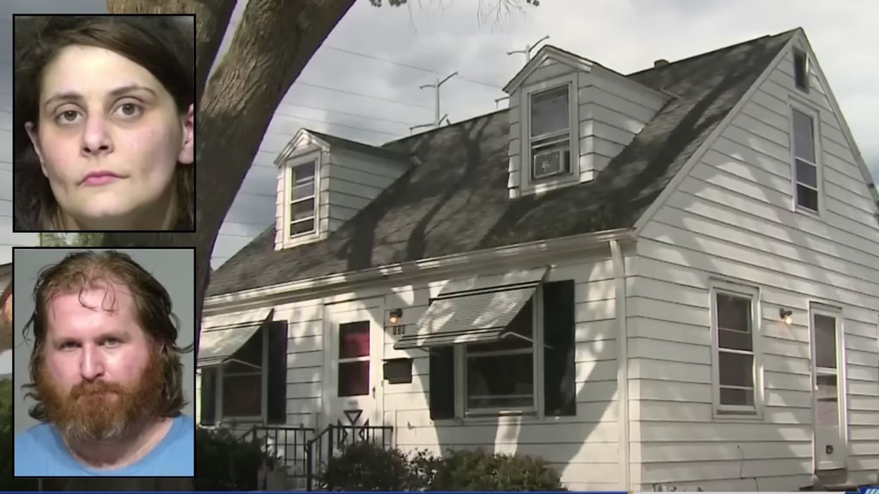 Mom and boyfriend arrested after two boys escape 'house of horrors' and are found naked, bruised and covered with feces and blood