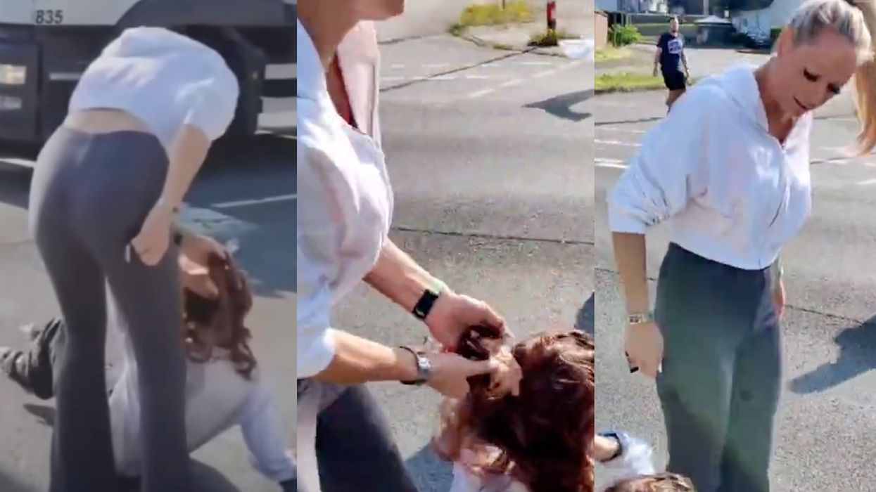 Viral video shows angry woman dragging activist by the hair after climate protest blocks traffic