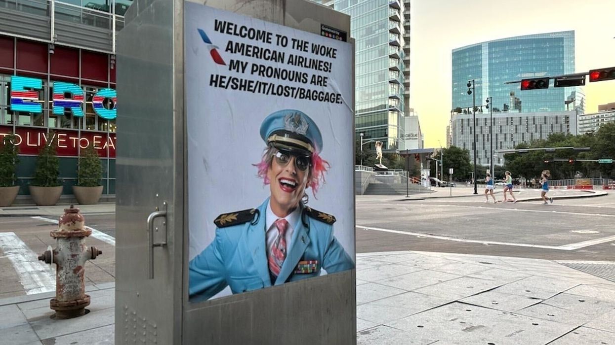 Guerrilla political artist Sabo speaks out after lighting up American Airlines in anti-woke poster campaign
