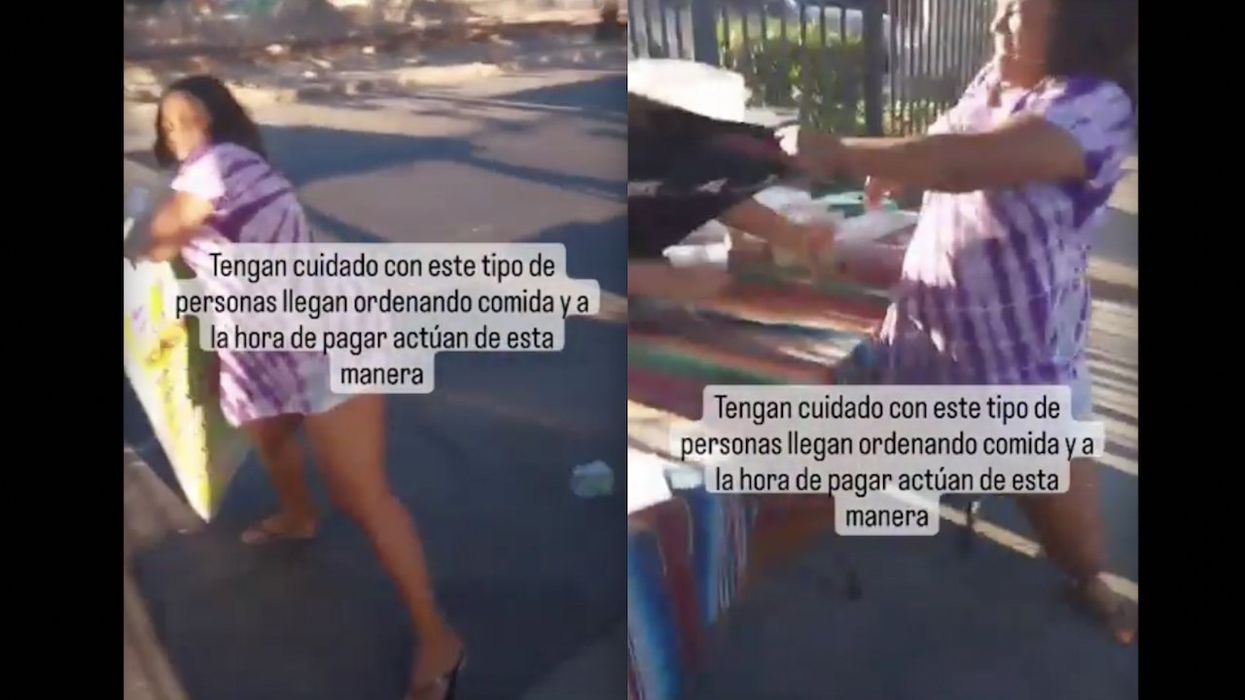 Unhinged woman caught on video physically attacking street vendor. Cops say freak out happened after victim asked attacker to pay for eaten food.