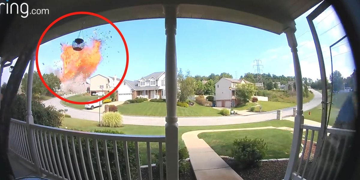 Video captures shocking moment house explodes into large fireball ...