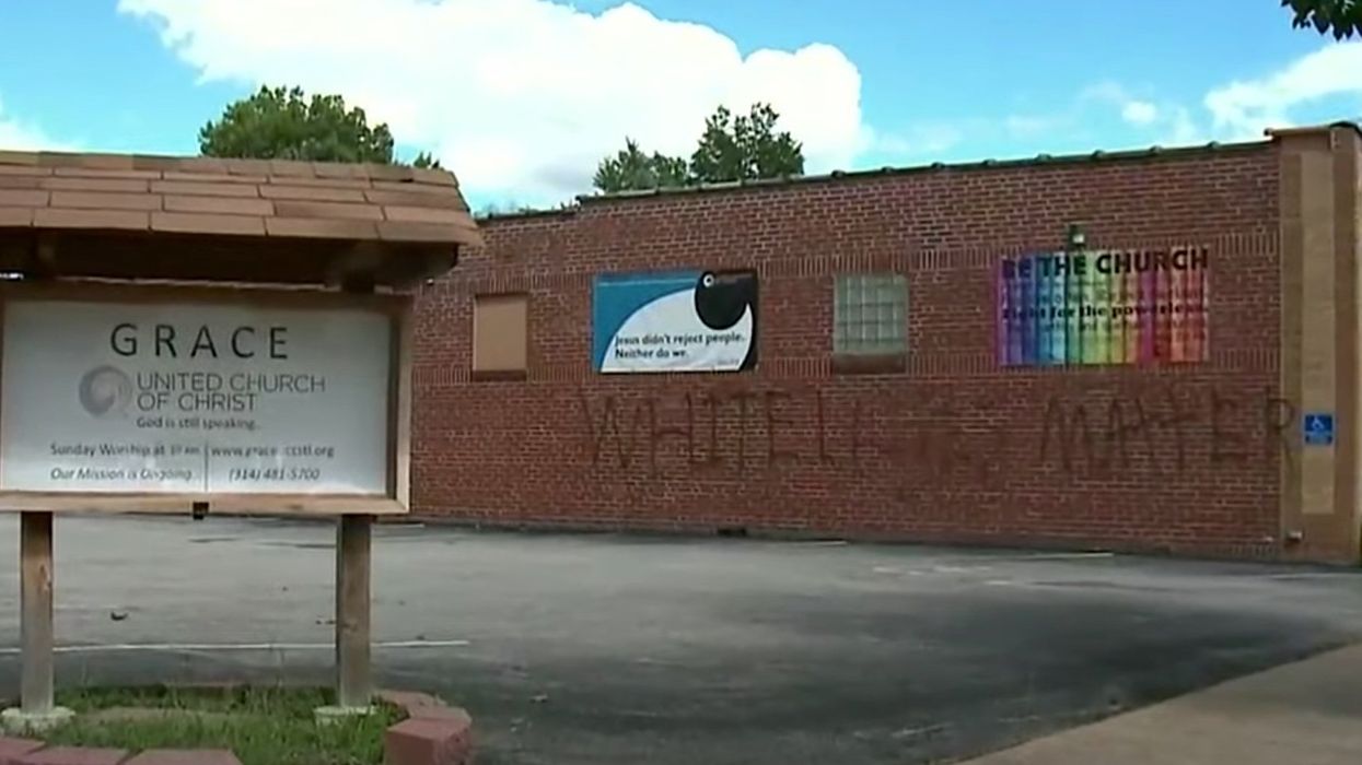 Liberal church vandalized with 'White Lives Matter' message