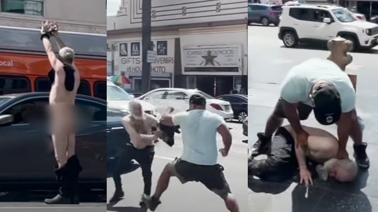 Video shows bystanders confronting man exposing himself in broad daylight to tourists at Hollywood Walk of Fame