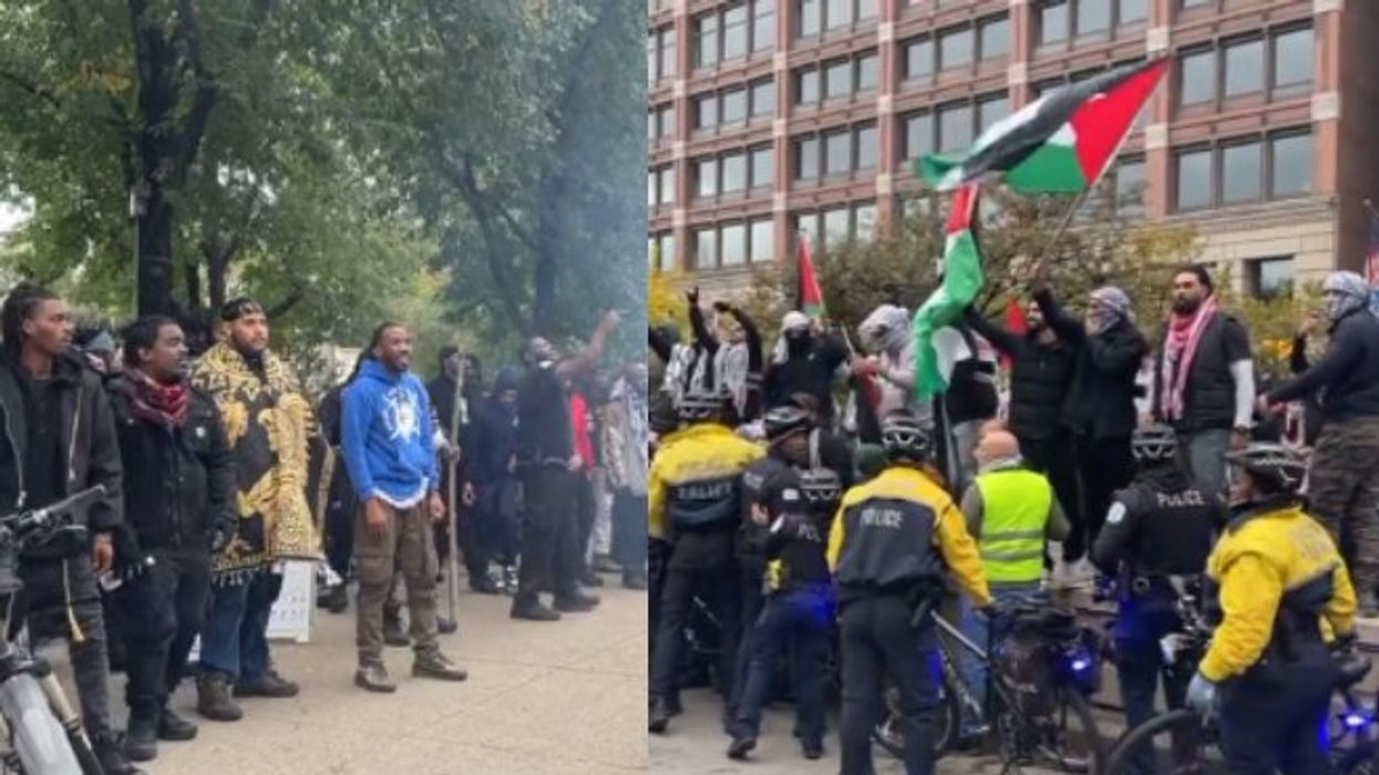 Video: Black Hebrew Israelites and Palestinian supporters clash during pro-Gaza march in Chicago