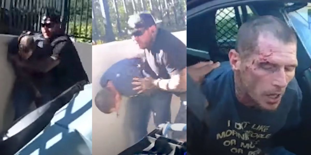 NextImg:Wild body-cam video shows Florida bystander thwart carjacking at Starbucks and tackle burglary suspect before arrest