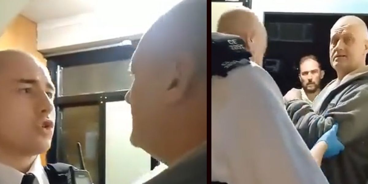 NextImg:'Absolutely disgusting': British police arrest elderly man who criticized the Palestinian flags hoisted around his neighborhood | Blaze Media