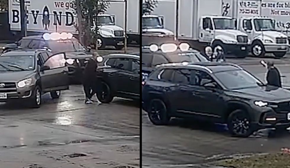 Video shows suspect carjack driver while trying to escape police after allegedly murdering his father in Texas
