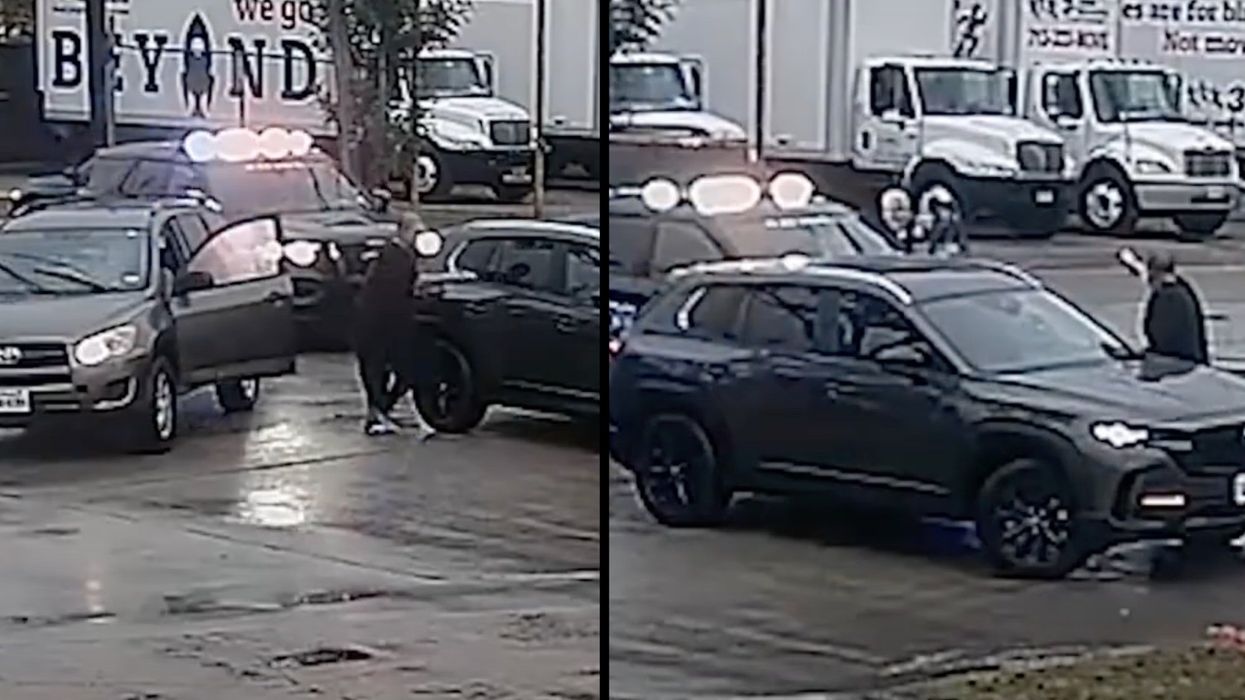 Video shows suspect carjack driver while trying to escape police after allegedly murdering his father in Texas