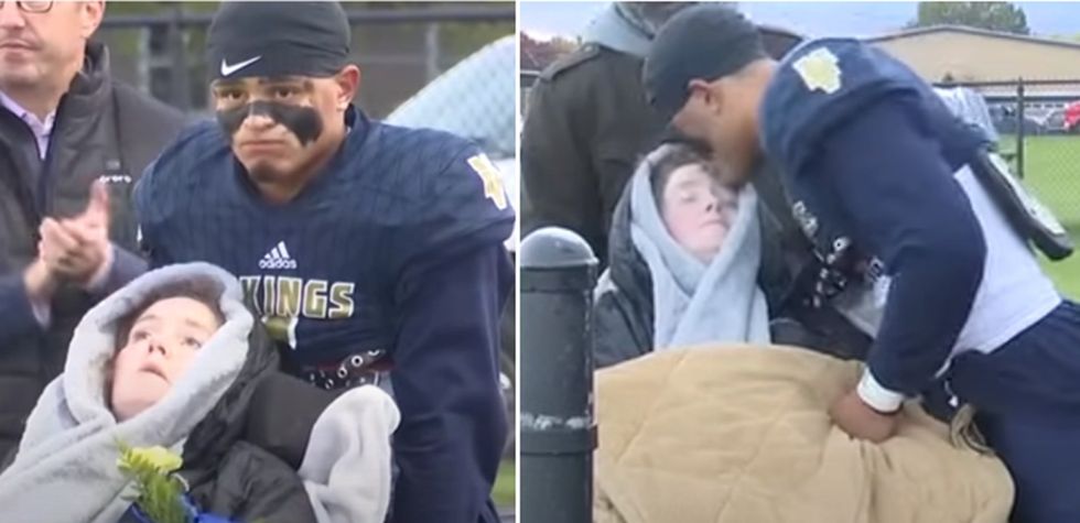 Teen scores 3 touchdowns after his mom‚ who woke up from 5-year coma‚ recovers enough to attend his senior night game